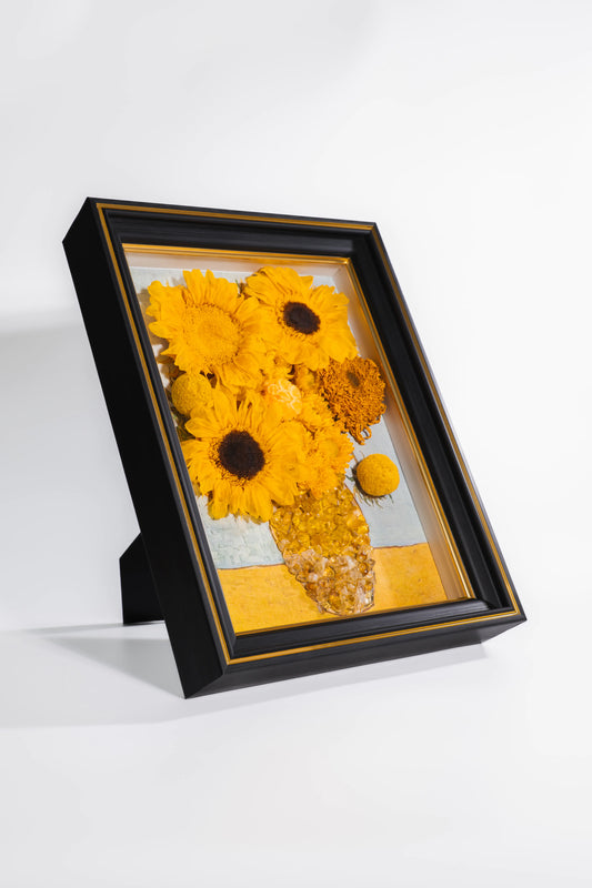 Eternal Sunflower Masterpiece™ - Gold Frame Crystal Art