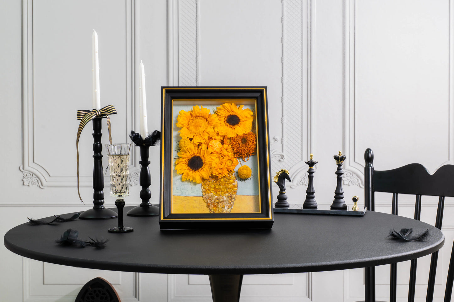 Eternal Sunflower Masterpiece™ - Gold Frame Crystal Art