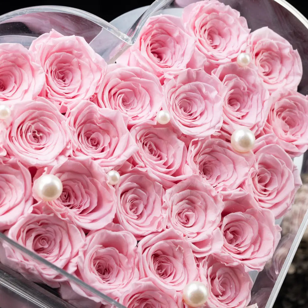 Acrylic Heart-Shaped Eternal Flower Box,20250507-14