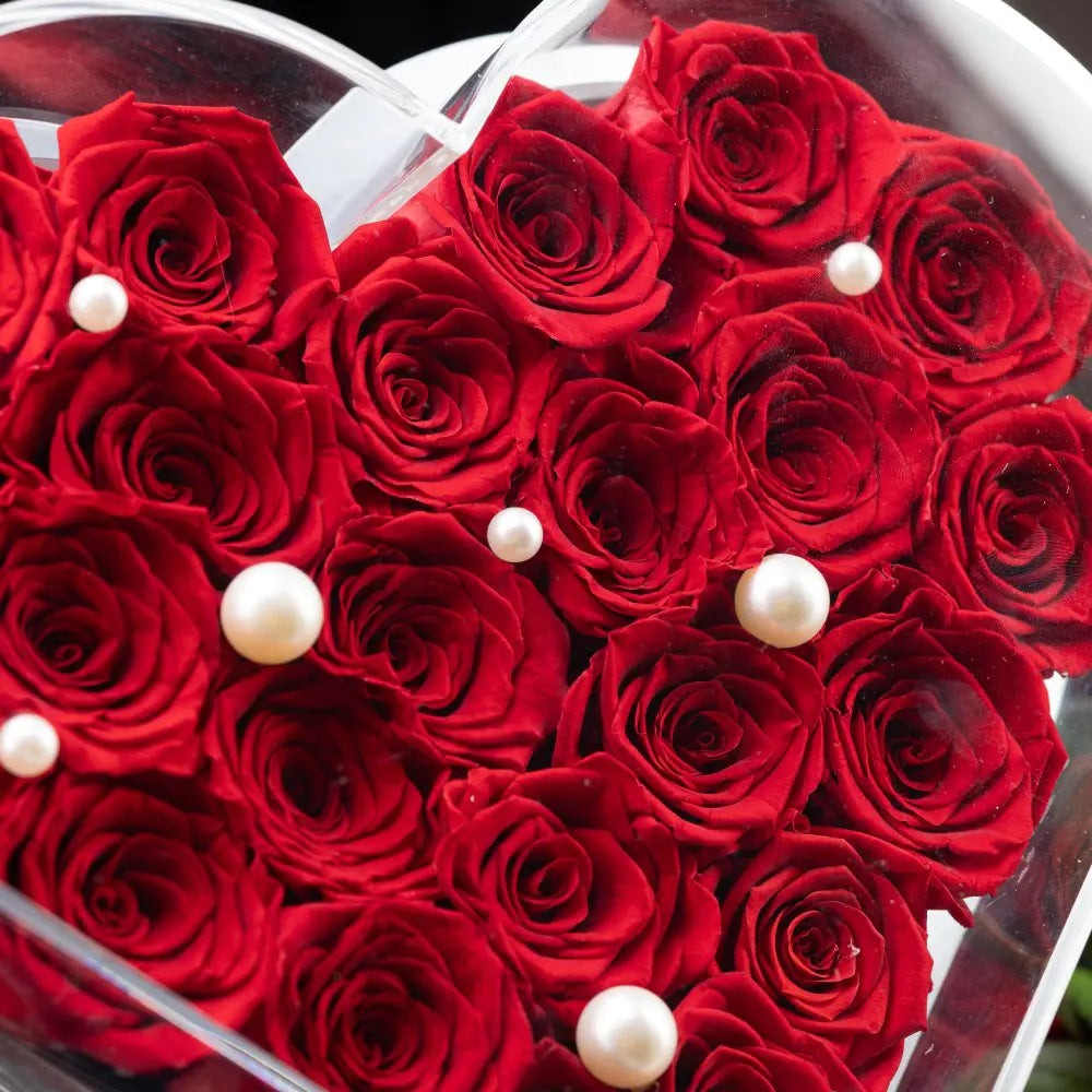 Acrylic Heart-Shaped Eternal Flower Box,20250507-18