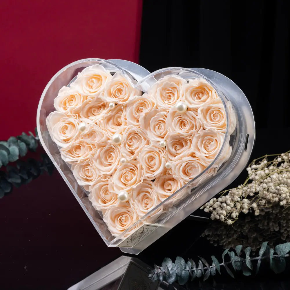 Acrylic Heart-Shaped Eternal Flower Box,20250507-20