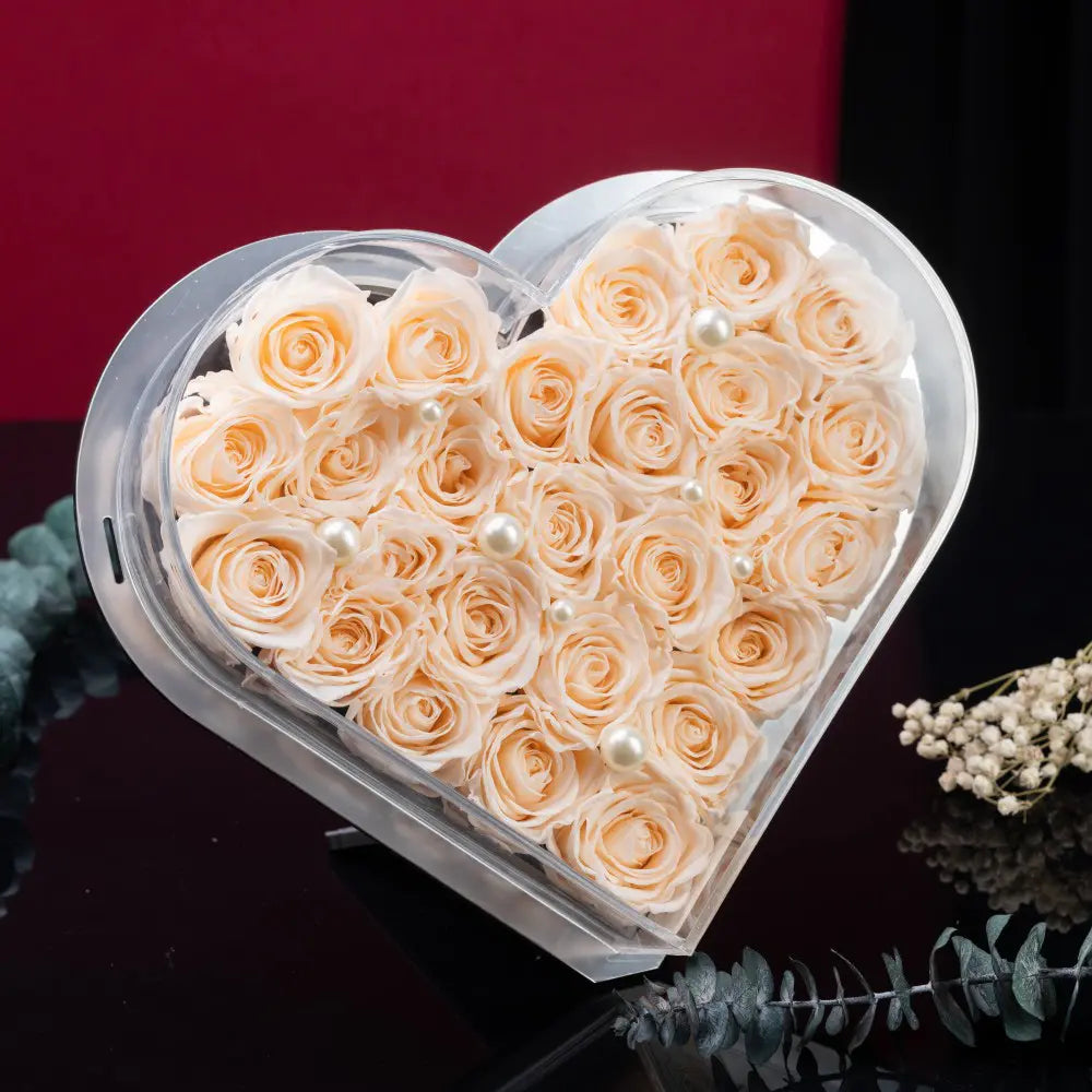 Acrylic Heart-Shaped Eternal Flower Box,20250507-21