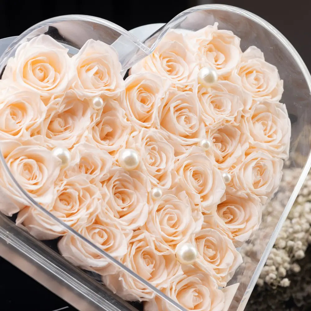 Acrylic Heart-Shaped Eternal Flower Box,20250507-22