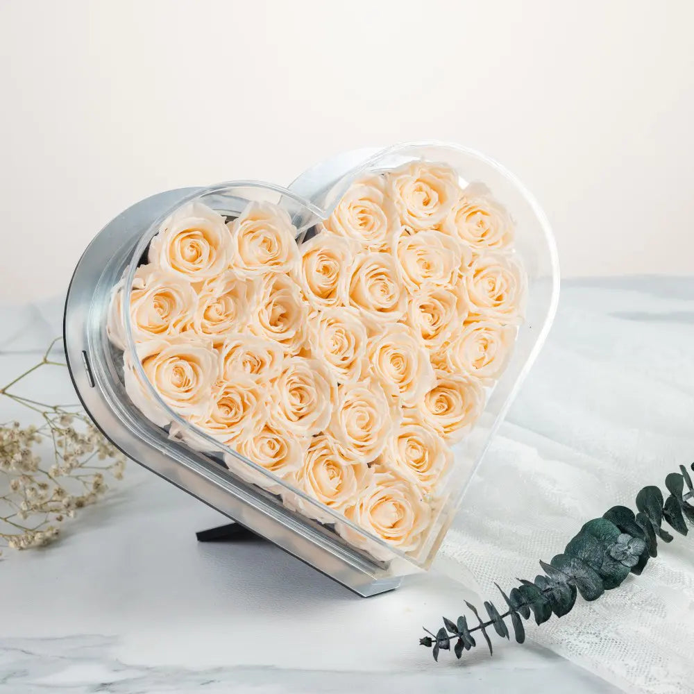 Acrylic Heart-Shaped Forever Flower Box,20250506-9