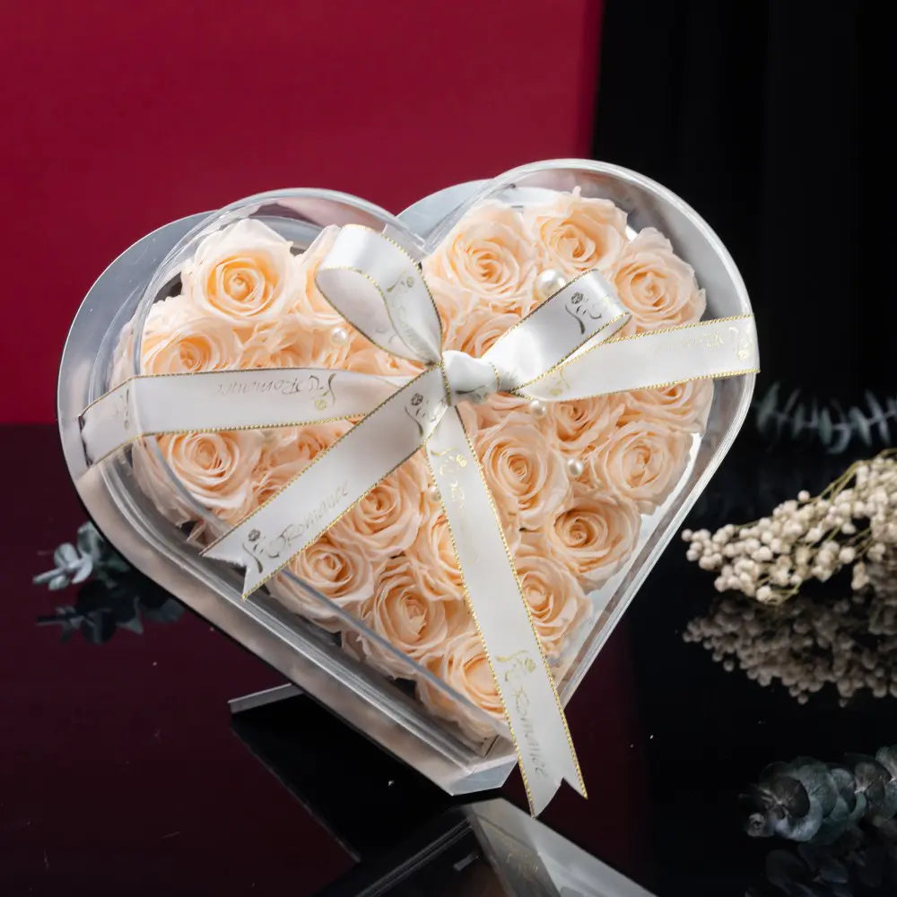 Acrylic Heart-Shaped Preserved Flower Box,20250509-11