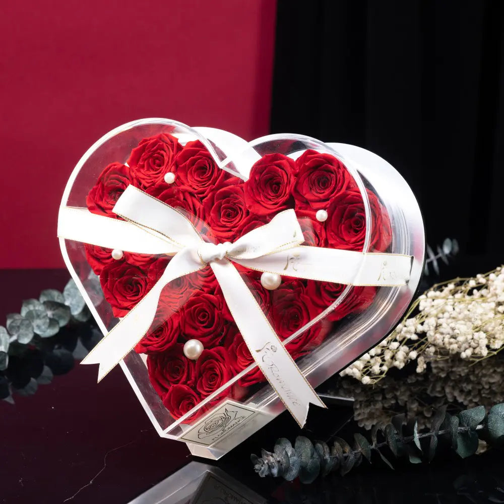 Acrylic Heart-Shaped Preserved Flower Box,20250509-2