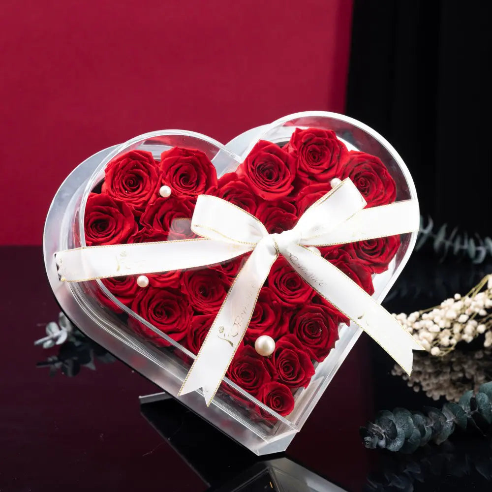 Acrylic Heart-Shaped Preserved Flower Box,20250509-3