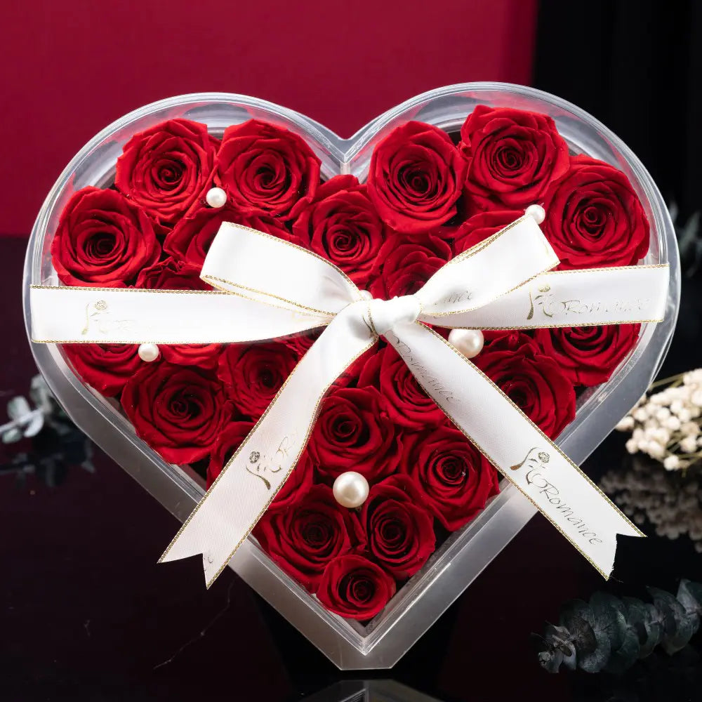 Acrylic Heart-Shaped Preserved Flower Box,20250509-4