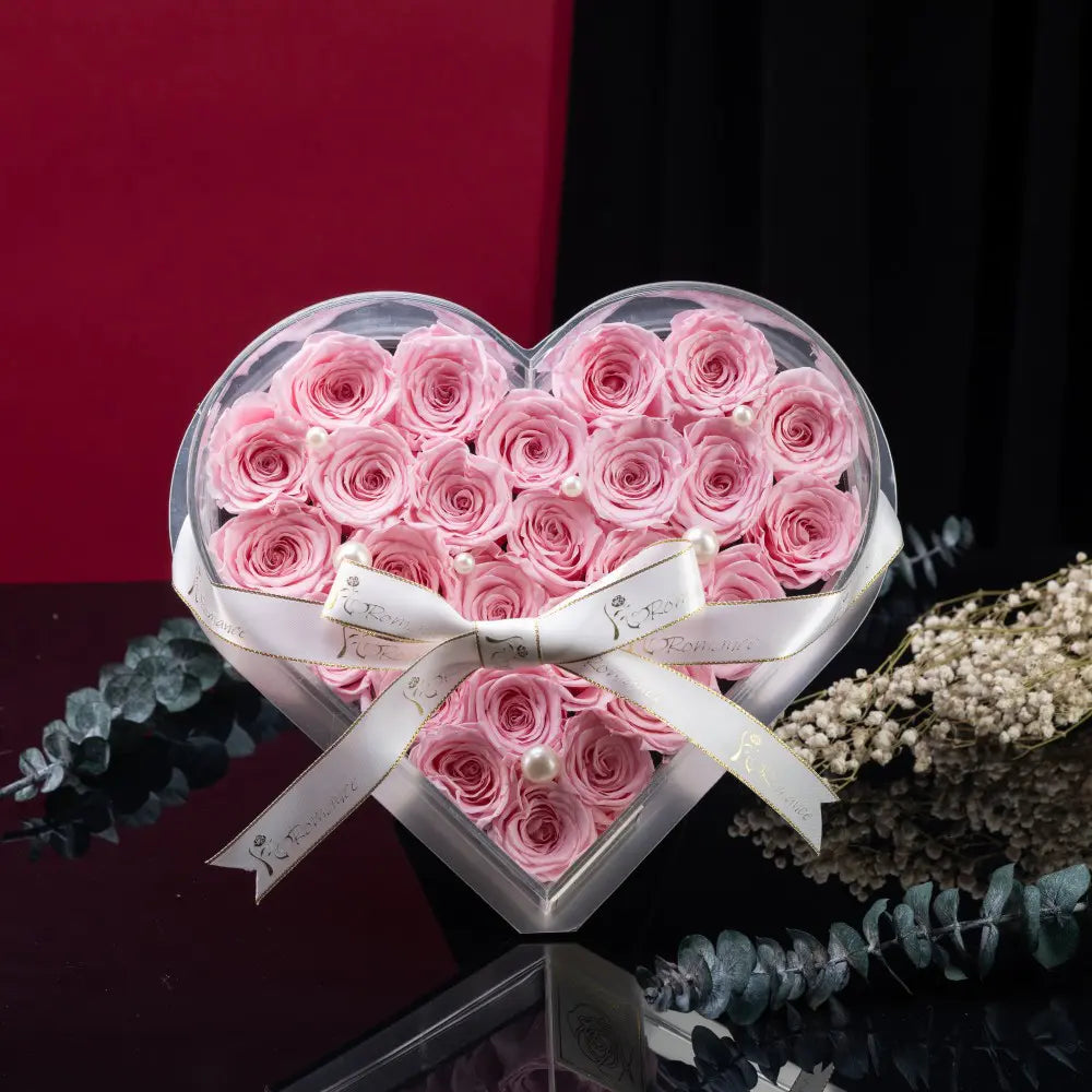Acrylic Heart-Shaped Preserved Flower Box,20250509-5