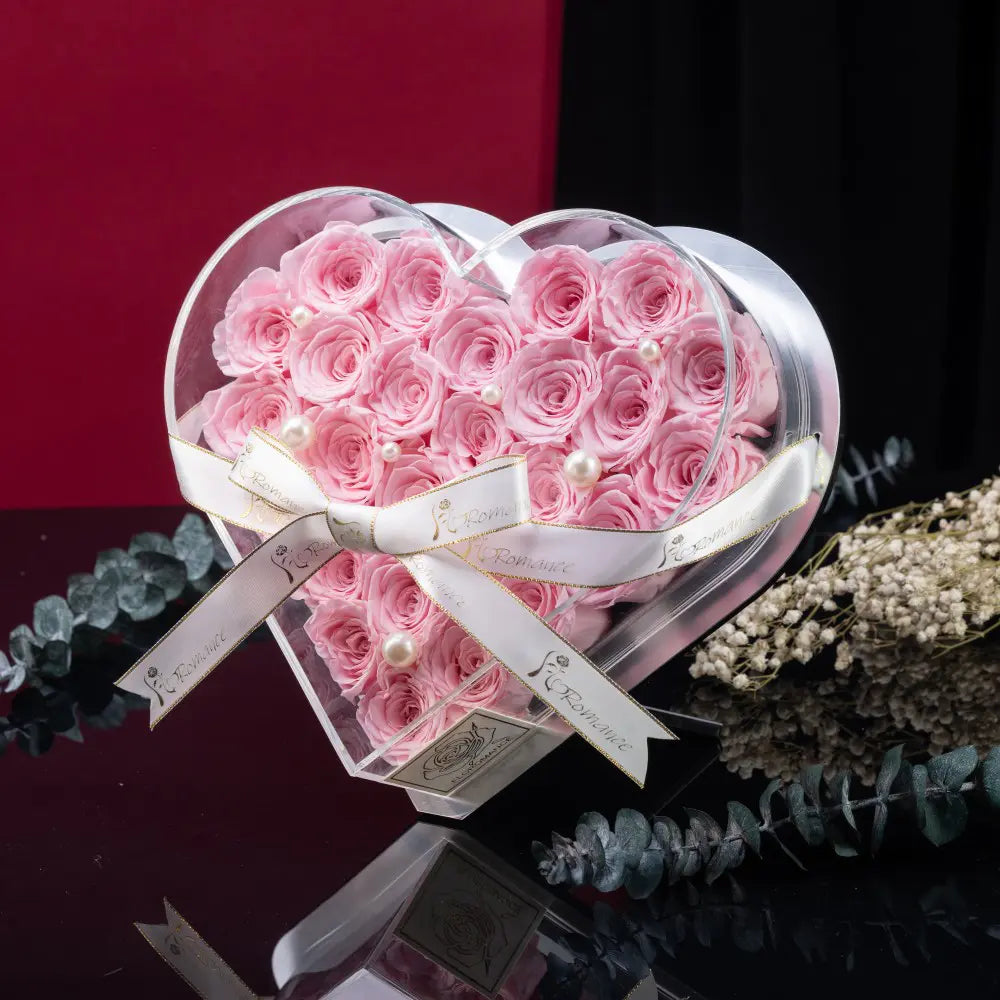 Acrylic Heart-Shaped Preserved Flower Box,20250509-6