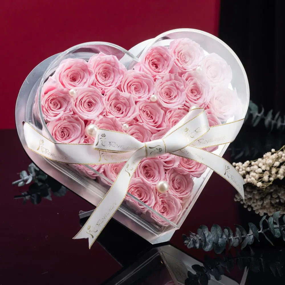 Acrylic Heart-Shaped Preserved Flower Box,20250509-7