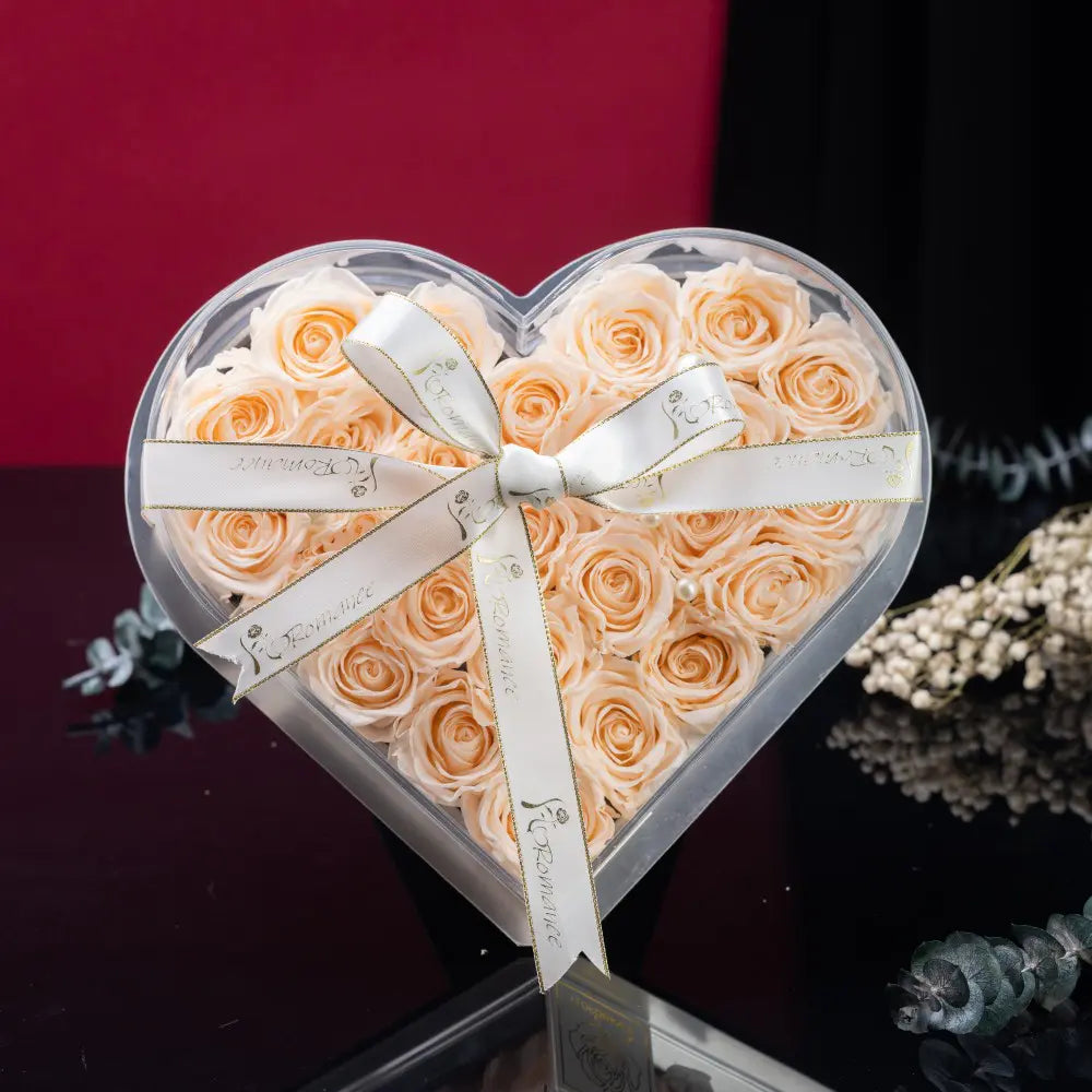 Acrylic Heart-Shaped Preserved Flower Box,20250509-9