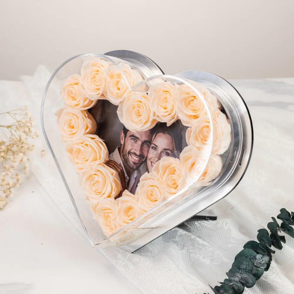 Heart-Shaped Forever Flower Photo Frame,20250506-10