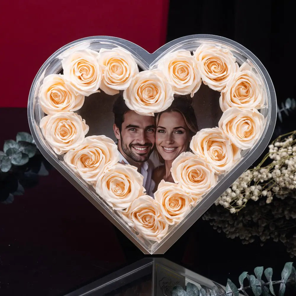 Heart-Shaped Forever Flower Photo Frame,20250506-20