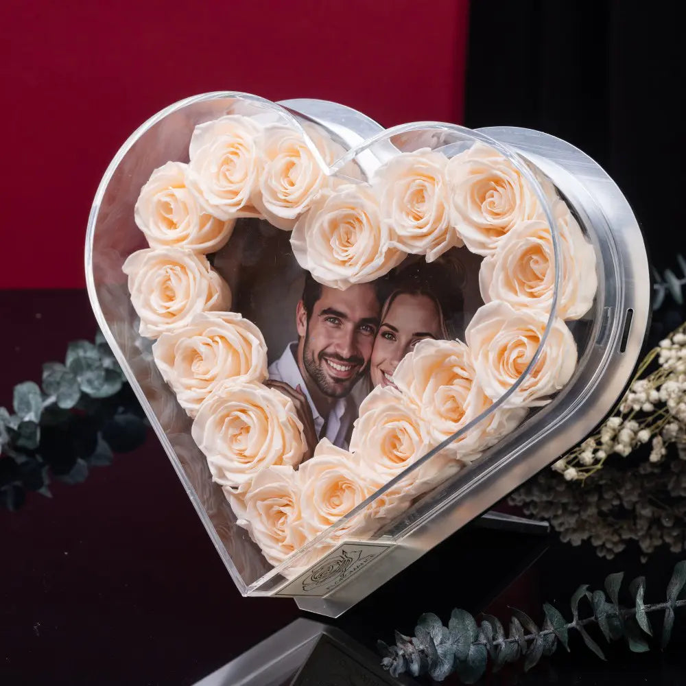 Heart-Shaped Forever Flower Photo Frame,20250506-22