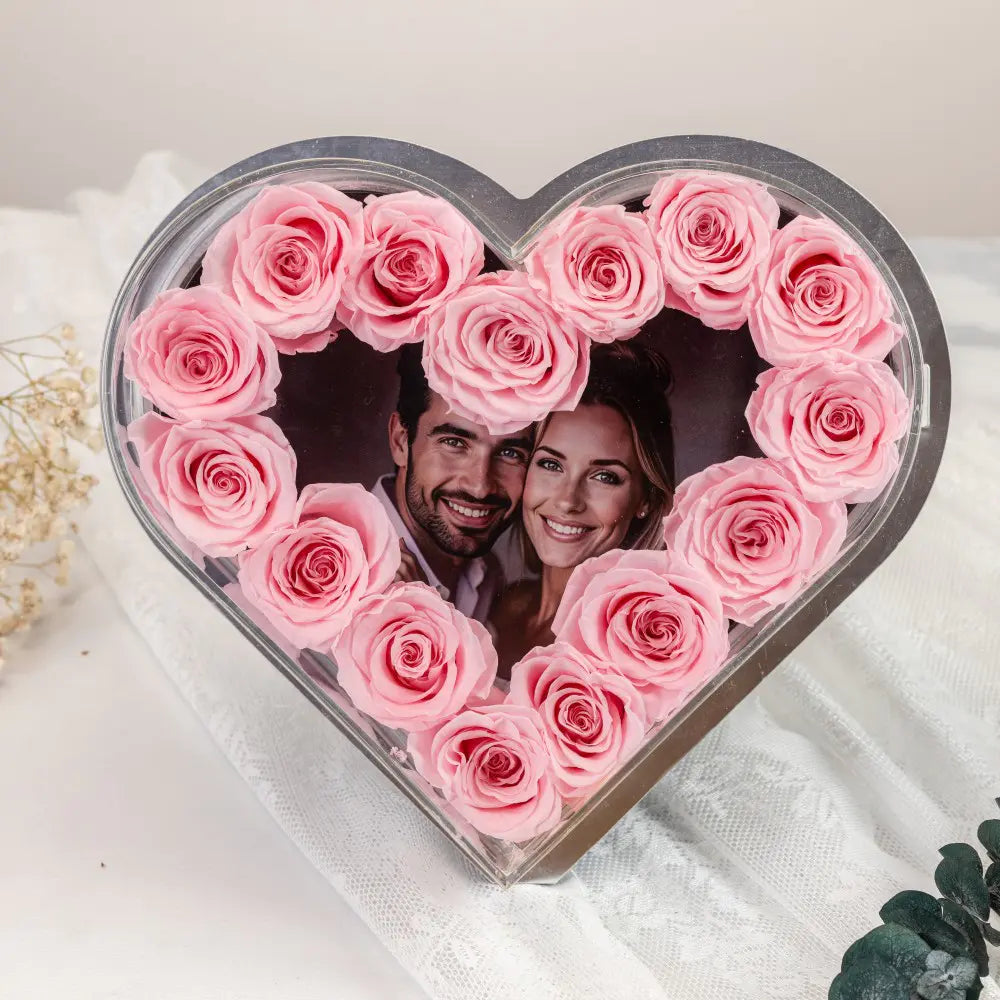 Heart-Shaped Forever Flower Photo Frame,20250506-5