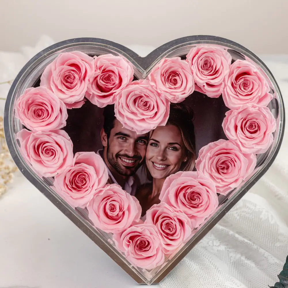 Heart-Shaped Forever Flower Photo Frame,20250506-8