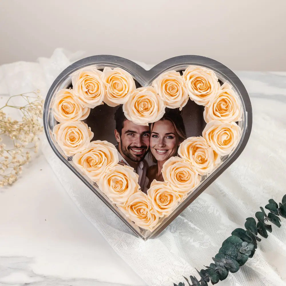 Heart-Shaped Forever Flower Photo Frame,20250506-9
