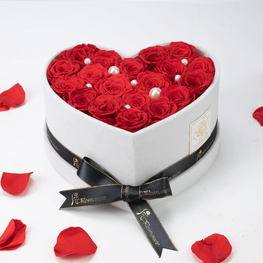 Bespoke Forever Roses | Medium Heart White Gift Box