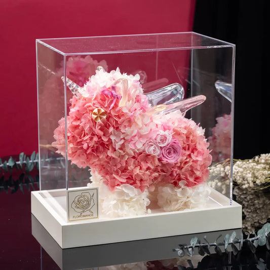 Preserved Roses Unicorn with Acrylic Gift Box,20250506-2