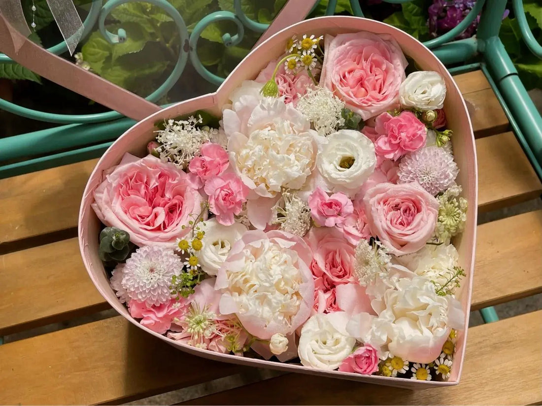 Floromance's Heart-Shaped Flower Box: A Symbol of Love for Mom，Heart-shaped flower box，Heart-shaped box，Mother’s Day gift-1