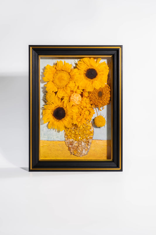 Eternal Sunflower Masterpiece™ - Gold Frame Crystal Art