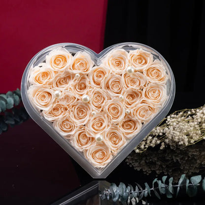 Acrylic Heart-Shaped Eternal Flower Box，20250507-19