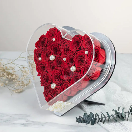 Acrylic Heart-Shaped Eternal Flower Box，20250507-2