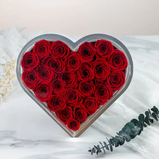 Acrylic Heart-Shaped Forever Flower Box，20250506-1