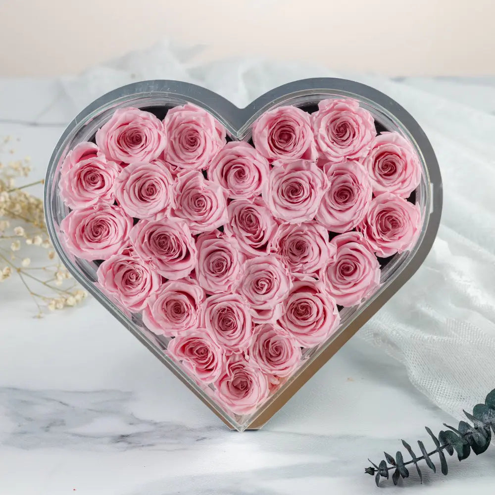 Acrylic Heart-Shaped Forever Flower Box，20250506-4