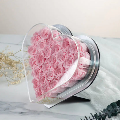 Acrylic Heart-Shaped Forever Flower Box，20250506-5