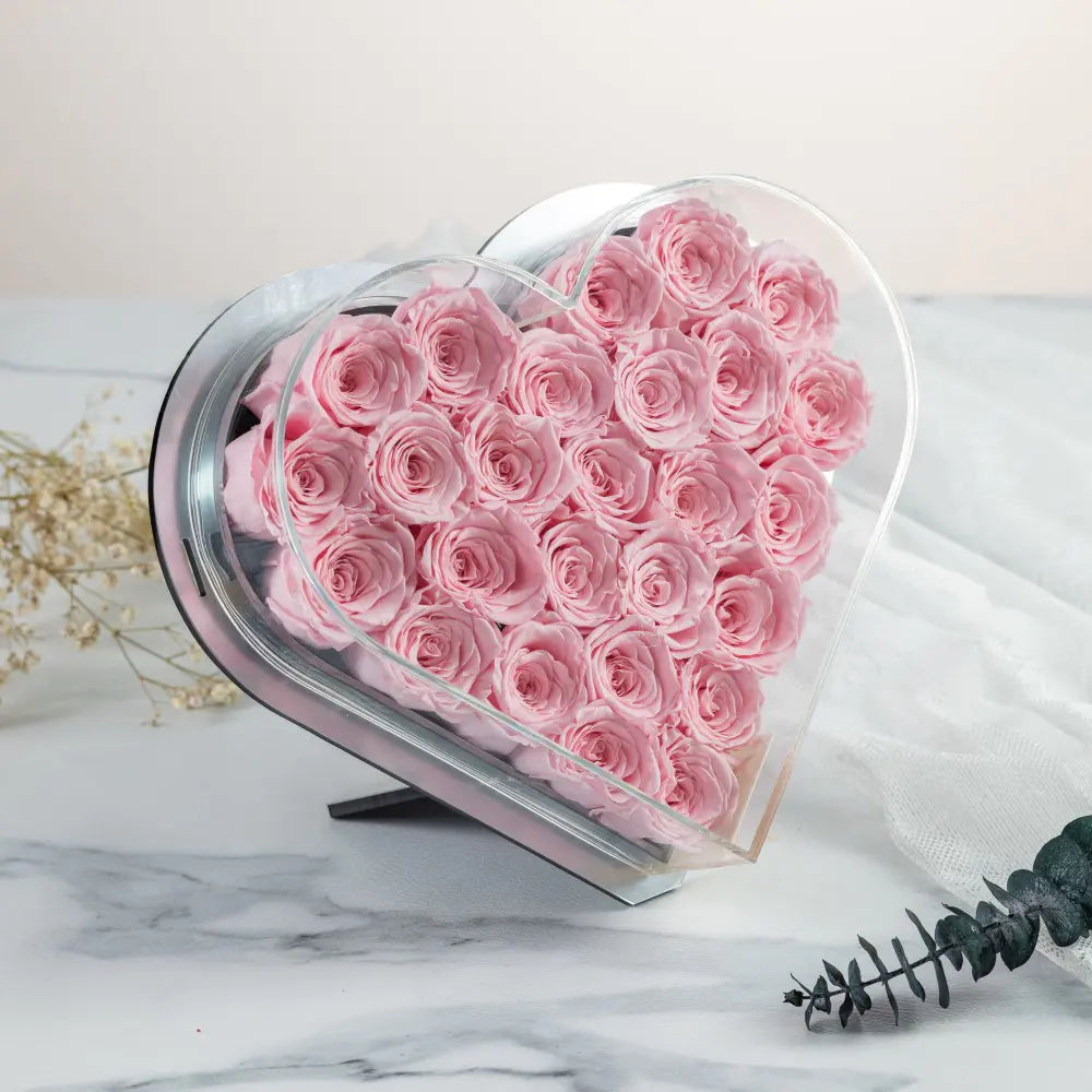 Acrylic Heart-Shaped Forever Flower Box，20250506-6