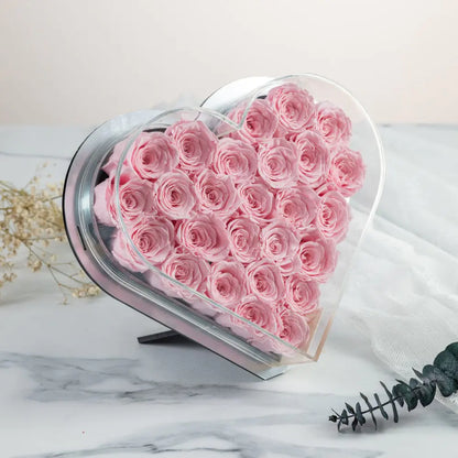 Acrylic Heart-Shaped Forever Flower Box，20250506-6