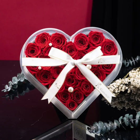 Acrylic Heart-Shaped Preserved Flower Box，20250509-1