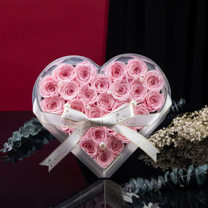 Acrylic Heart-Shaped Preserved Flower Box，20250509-5
