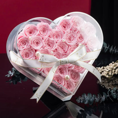 Acrylic Heart-Shaped Preserved Flower Box，20250509-7