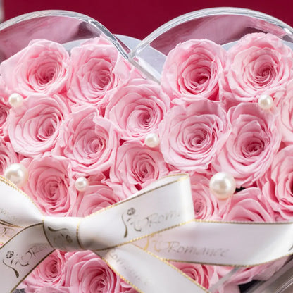 Acrylic Heart-Shaped Preserved Flower Box，20250509-8