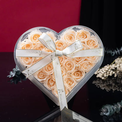 Acrylic Heart-Shaped Preserved Flower Box，20250509-9
