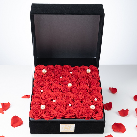 Bespoke Forever Roses | Large Square Black Gift Box