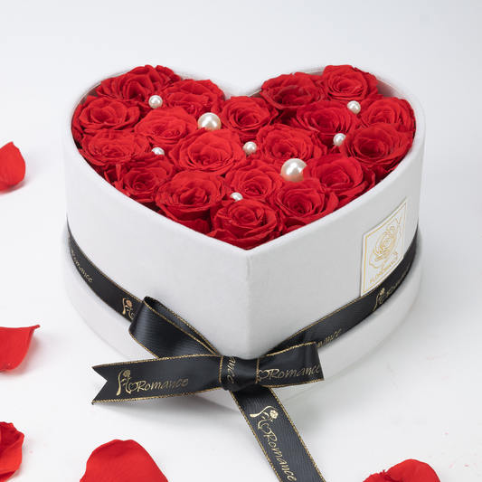 Bespoke Forever Roses | Medium Heart White Gift Box