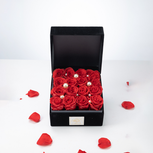 Bespoke Forever Roses | Small Square Black Gift Box