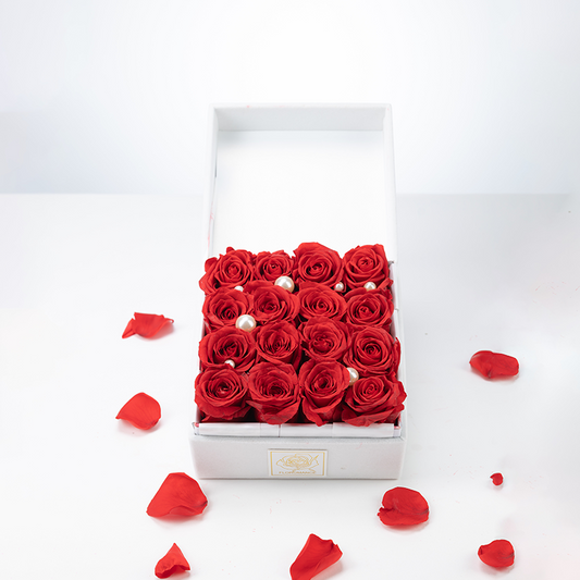 Bespoke Forever Roses | Small Square White Gift Box