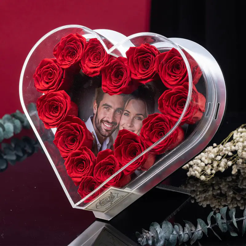Heart-Shaped Forever Flower Photo  Frame