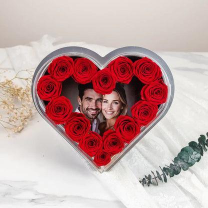 Heart-Shaped Forever Flower Photo  Frame，20250506-1