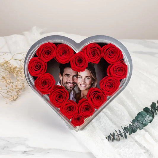 Heart-Shaped Forever Flower Photo  Frame，20250506-1
