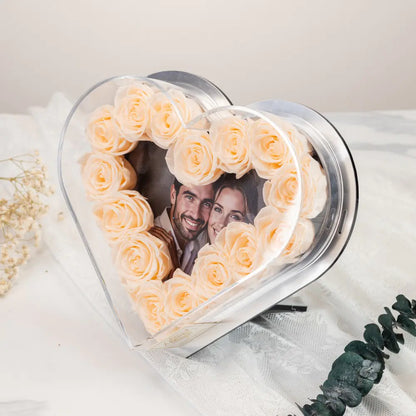Heart-Shaped Forever Flower Photo  Frame，20250506-10