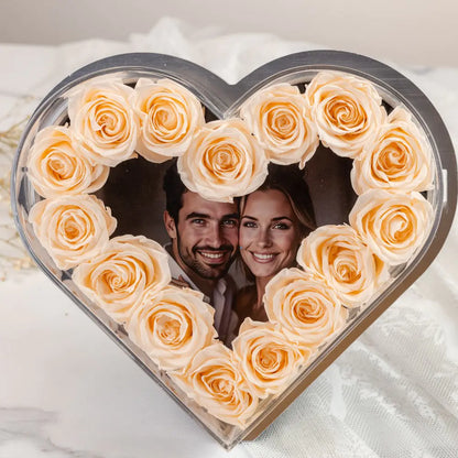 Heart-Shaped Forever Flower Photo  Frame，20250506-12