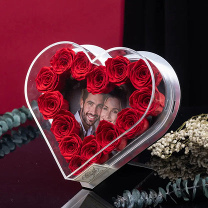 Heart-Shaped Forever Flower Photo  Frame，20250506-14