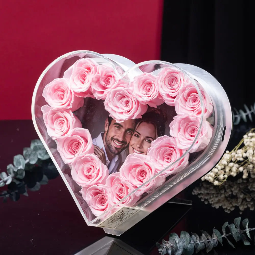 Heart-Shaped Forever Flower Photo  Frame，20250506-18