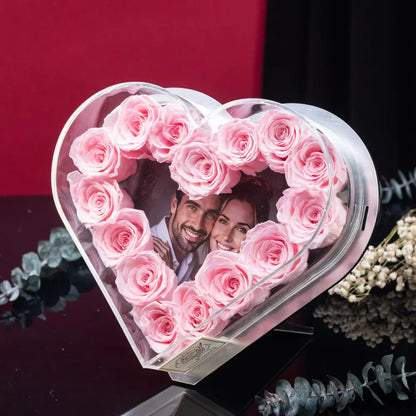 Heart-Shaped Forever Flower Photo  Frame，20250506-18